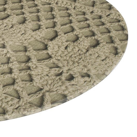 オリーブグリーン手作りレース模様 カッティングボード (角)