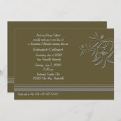 オリーブグリーン招待状 招待状 (正面/裏面)