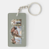 オリーブグリーン数々のア結婚ルチ写真のギフトデコル キーホルダー (裏面)