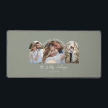 オリーブグリーン数々のア結婚ルチ写真のギフトデコル デスクマット<br><div class="desc">より良いカップルの数々のアーチ写真の発表結婚とギフトホームのデコールマウスマット。モダンガーリーエレガントオリーブグリーン。</div>