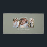 オリーブグリーン数々のア結婚ルチ写真のギフトデコル デスクマット<br><div class="desc">より良いカップルの数々のアーチ写真の発表結婚とギフトホームのデコールマウスマット。モダンガーリーエレガントオリーブグリーン。</div>
