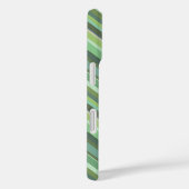 オリーブグリーン斜ストライプ斜 Case-Mate iPhoneケース (裏面 / 右)