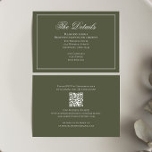 オリーブグリーン書道エレガント詳細RSVP エンクロージャーカード