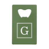 オリーブグリーン枠モノグラム クレジットカード栓抜き (裏面)