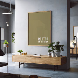 オリーブグリーン根キリスト教信仰引用文ポスター ポスター