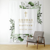 オリーブグリーン植物学バプテスマ写真背景 タペストリー (インサイチュ)