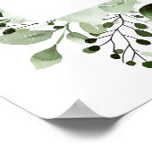 オリーブグリーン植物学モダンバプテスムウェルカムサイン ポスター (角)