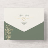 オリーブグリーン植物学結婚院 オールインワン招待状 (裏面)