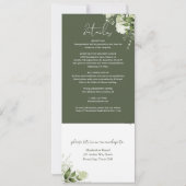 オリーブグリーン植物性フローラ結婚すべて 招待状 (裏面)