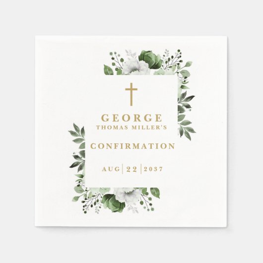 オリーブグリーン植物確モダン認 スタンダードカクテルナプキン (正面)