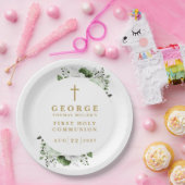 オリーブグリーン植物第モダン1聖餐式 ペーパープレート (パーティー)