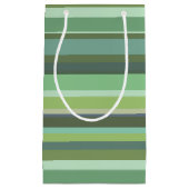 オリーブグリーン横ストライプ線 スモールペーパーバッグ (正面)