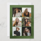 オリーブグリーン水彩アーチ7写真卒業 案内状 (裏面)