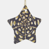 オリーブグリーン水玉模様ラジアルパターンアートプリント セラミックオーナメント (右)