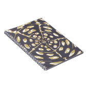 オリーブグリーン水玉模様ラジアルパターンアートプリント ノートブック (右側)