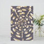 オリーブグリーン水玉模様ラジアルパターンアートプリント 便箋 (スタンド正面)