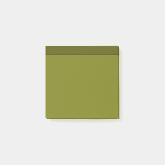 オリーブグリーン無地のカラーミニマリストのポストイットノート ポストイット (正面)