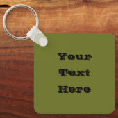 オリーブグリーン無地のカラー キーホルダー (正面)