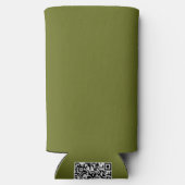 オリーブグリーン無地のカラー スリム缶クーラー (裏面)