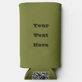 オリーブグリーン無地のカラー スリム缶クーラー (正面)