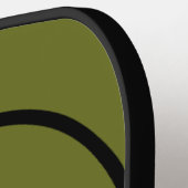 オリーブグリーン無地のカラー ピックルボールラケット (左詳細)