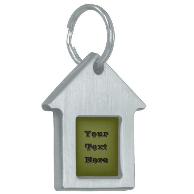 オリーブグリーン無地のカラー ペットネームタグ (正面左)