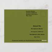 オリーブグリーン無地のカラー ポストカード (裏面)