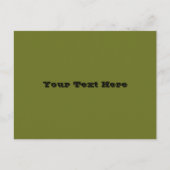 オリーブグリーン無地のカラー ポストカード (正面)