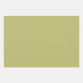 オリーブグリーン無地のカラー ラッピングペーパーシート (正面3)