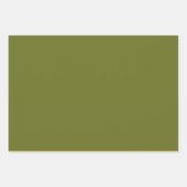 オリーブグリーン無地のカラー ラッピングペーパーシート (正面2)
