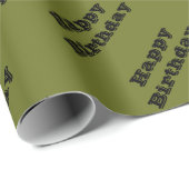 オリーブグリーン無地のカラー ラッピングペーパー (ロールコーナー)