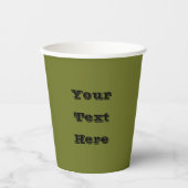 オリーブグリーン無地のカラー 紙コップ (正面)
