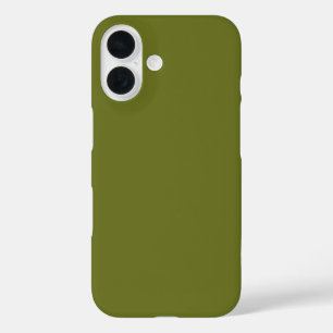 オリーブグリーン無地のカラー iPhone 16ケース