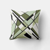 オリーブグリーン白黒対角デザイン クッション (裏面)