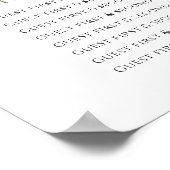 オリーブグリーン白20結婚のテーブルプラン ポスター (角)