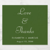 オリーブグリーン結婚のワエレガントインラベル スパークリングワインラベル (シングルラベル)