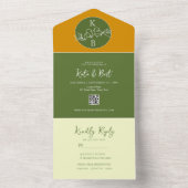 オリーブグリーン結婚ズ オールインワン招待状 (内側)
