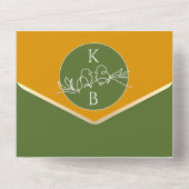 オリーブグリーン結婚ズ オールインワン招待状 (裏面)