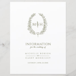 オリーブグリーン結婚モノグラムのゲスト情報