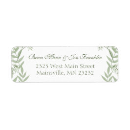 オリーブグリーン結婚ヴィンテージ差出人住所ラボ ラベル