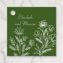 オリーブグリーン結婚式の引き出物ラベル フェイバータグ