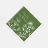 オリーブグリーン結婚紙ナプキン スタンダードランチョンナプキン (角)