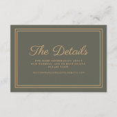 オリーブグリーン結婚詳細エンクロージャカード エンクロージャーカード (正面)