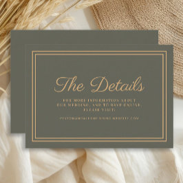 オリーブグリーン結婚詳細エンクロージャカード エンクロージャーカード