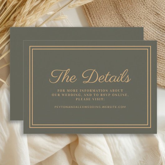 オリーブグリーン結婚詳細エンクロージャカード エンクロージャーカード