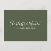オリーブグリーン署名結婚の詳細情報 エンクロージャーカード (裏面)