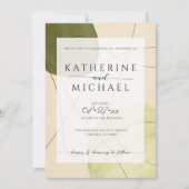 オリーブグリーン美学 | 結婚s 招待状 (正面)