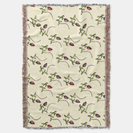 オリーブグリーン装飾模様 スローブランケット