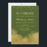 オリーブグリーン金ゴールド紙吹雪誕生日招待状 招待状<br><div class="desc">オリーブエレガントグリーンと金ゴールドの誕生日の招待状で、金ゴールド紙吹雪の上に金ゴールドの塵が表示さきらきら光るれている。</div>