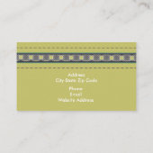 オリーブグリーン革のルックとパターンカスタム 名刺 (裏面)